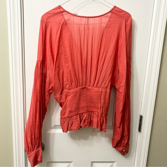 Free People True Color Boho Hippie Crochet Knit Peasant Top Womens Size Medium - Picture 6 of 10